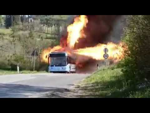 Pożar autobusu Scania CNG PKMTychy