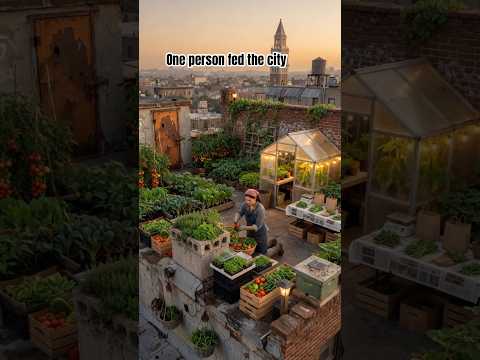 AI created – Abandoned Rooftop to City-Feeding Farm | Insane Urban Farming Transformation
