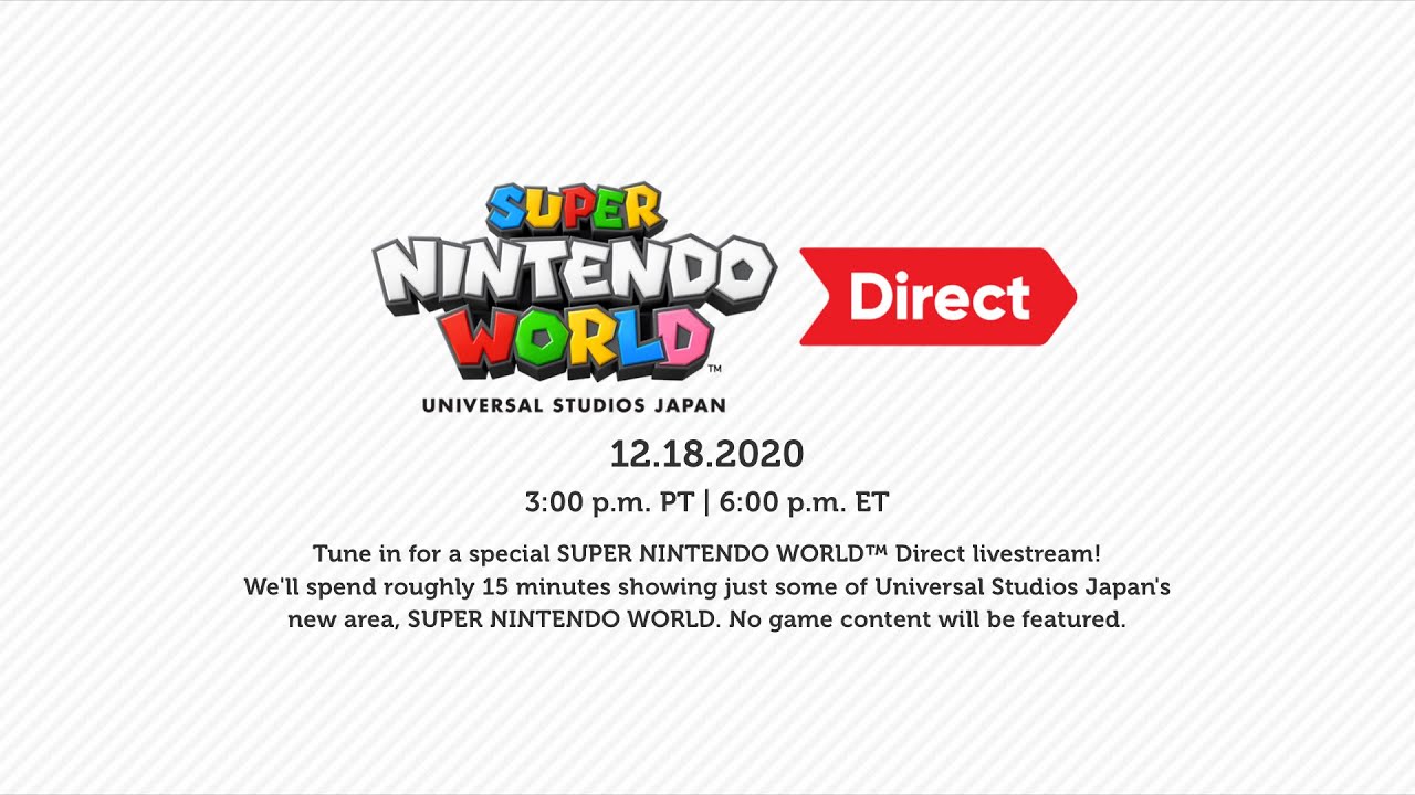 Super Nintendo World Direct 12.18.2020 - YouTube