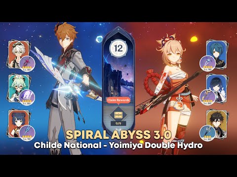 C0 Childe National  and C0 Yoimiya Double Hydro - Spiral Abyss 3.0 Floor 12  | Genshin Impact