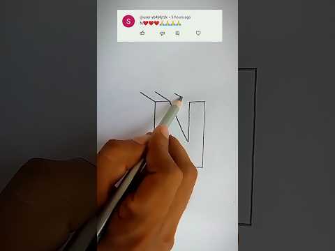 3d letter drawing n #art#3d