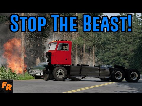 Stop The Beast - Truck Throwing Cars Around - BeamNG Drive Multiplayer