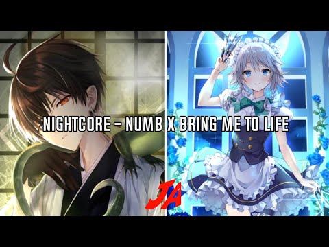 Nightcore - Numb x Bring Me To Life - (Mashup / Switching Vocals / Lyrics)