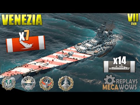 Venezia 7 Kills & 132k Damage | World of Warships Gameplay 4k