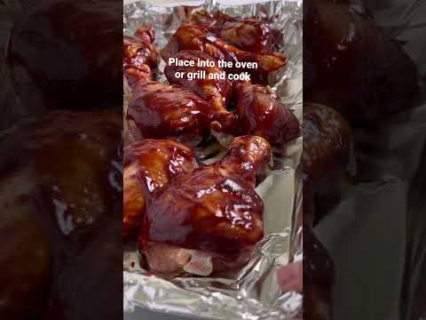 Baked BBQ Chicken Drumsticks 🍗 #healthy #dinner #bbq