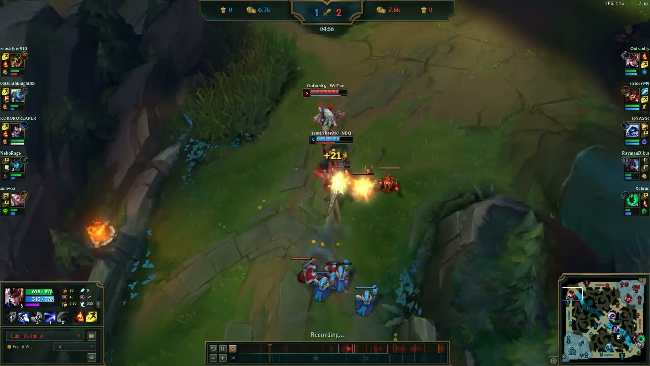 Canceling Renekton's second E with Quinn's E