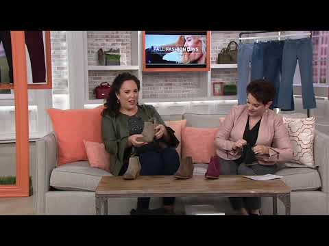 Earth Perforated Leather Side-Zip Booties -Marion on QVC