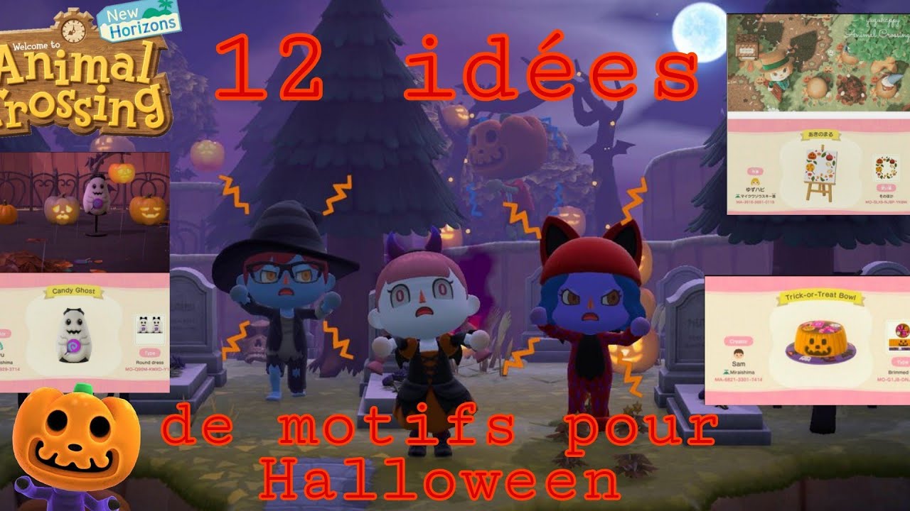 12 IDÉES DE MOTIFS POUR HALLOWEEN | ANIMAL CROSSING NEW HORIZONS !