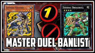 NEW Master Duel Banlist! Ex-Tier 0 Zoodiac is Back???