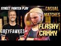 SF6 GreyFawkes Cammy Unique Combos High Skill And No Mercy Casual Matches