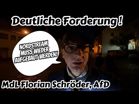 „Nordstream muss wieder aufgebaut werden!“ Florian Schröder AfD Landtagsabgeordneter Sachsen-Anhalt