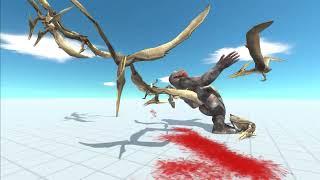 Skyward Clash: 10 Pteranodons vs Gorilla in 4K 2024! 🦍🦅🌄 | Animal Revolt Battle Simulator