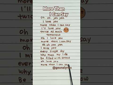 🤎 More Than I Can Say - Leo Sayer . Words are not enough to express.