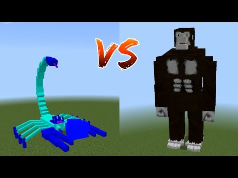 Arctic Scorpion Vs Emperor Scorpion, King Kong and more - Minecraft Mob Battle