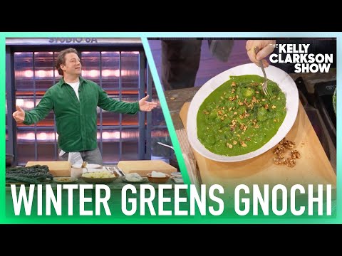 Jamie Oliver Teaches Kelly Clarkson Simple Winter Greens Gnocchi Recipe