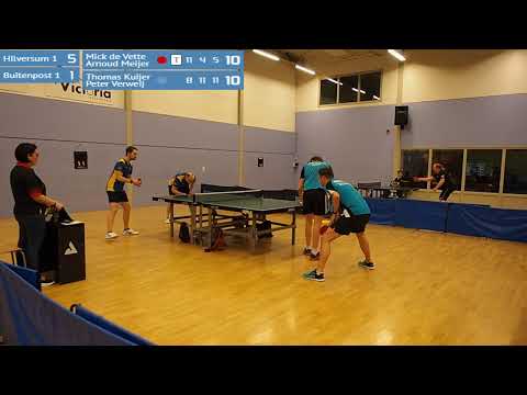 1ste divisie TTV Hilversum 1 tegen Buitenpost 1