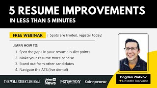 5 Resume Improvements In Less Than 5 Minutes