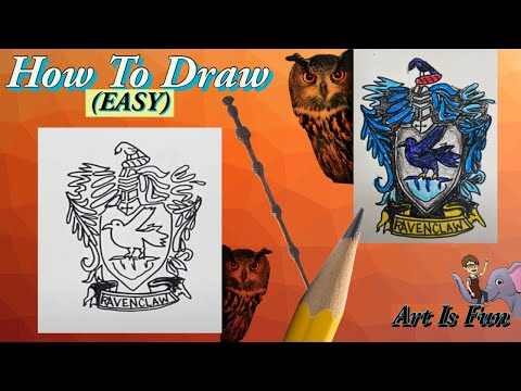 How to draw the Ravenclaw Crest From Harry Potter