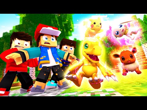 Minecraft: POKEMONS e DIGIMONS EVOLUINDO !!! - POKEMON vs DIGIMON #02  ‹ Goten ›