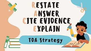 RACE Lesson - TDA Strategy - Restate, Answer, Cite Evidence, Explain