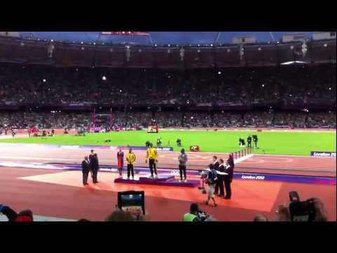 Usain Bolt Victory Ceremony - 100m Final Gold Medal -  London Olympics 2012