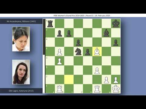GM Kateryna Lagno vs IM Bibisara Assaubayeva | FIDE Women's Grand Prix 2024-2025 | Round 2
