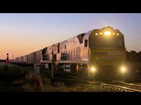 Pacific National Freight Train near Gheringhap - PoathTV Australian Trains & Railways