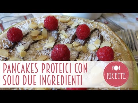 Pancake Proteici con solo 2 Ingredienti :: Senza Lattosio e Senza Glutine *