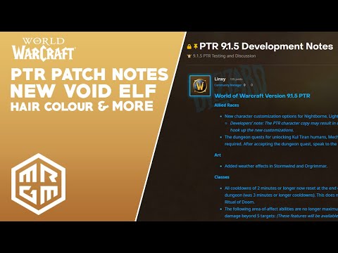 9.1.5 PTR Patch Notes + Void Elf Hair Colours & MORE! | WoW News Daily