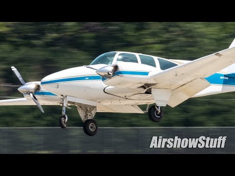 Beech Baron Deadstick Aerobatics - EAA AirVenture Oshkosh 2018