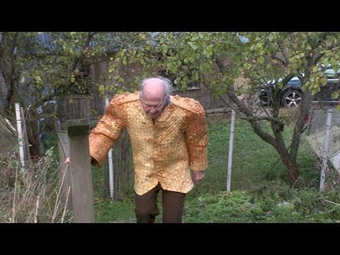 Man in a wooden suit: Finnish artist turns tree bark into art | AFP