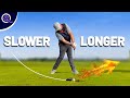 Swing SLOWER but hit golf shots FURTHER (let me explain...)