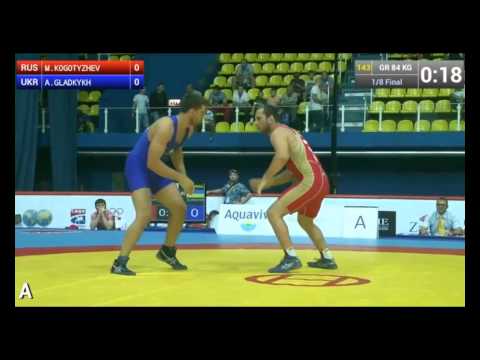 Greco-roman wrestling / Junior World Champ. 2014 / 84kg / Kogotyzhev (RUS) - Gladkykh (UKR)