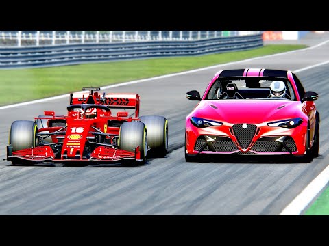 Alfa Romeo Giulia GTAm vs Ferrari F1 2020 at Monza GP