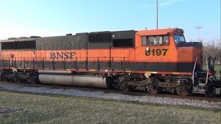 preview picture of video 'BNSF 8197, The Great Pumpkin in Albia, IA 4/17/14'