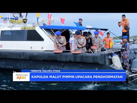 KAPOLDA MALUT PIMPIN UPACARA TABUR BUNGA DI LAUT PERINGATI HARI BHAYANGKARA KE-79