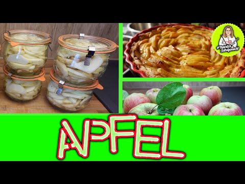 Apfelspalten als Dunstobst trocken einkochen ohne Zucker für Apfelpfannkuchen oder Apfeltarte