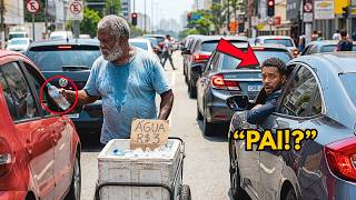 Depois de 10 anos, ele voltou MILIONÁRIO para o interior… e encontrou o PAI vendendo ÁGUA no sinal