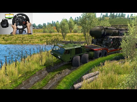 Secret Missile Transport to Indian Military Base | Army Off-Road Truck driving LogitechG29 + Shifter