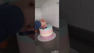 iki katlı pasta nasıl yapılır kremali pastalar en kolay üst üste nasıl koyulur👍👍👍👍