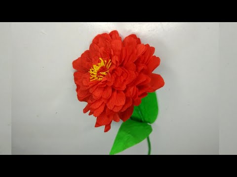 How to Make Zinnia Paper Flower | Crepe Paper Flower | Art and Craft