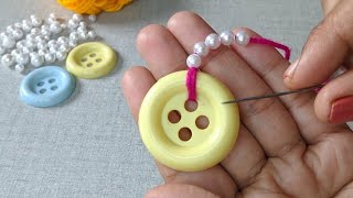 It's so Beautiful. Amazing Hand Embroidery Button flower design idea. Super Hand Embroidery Flower