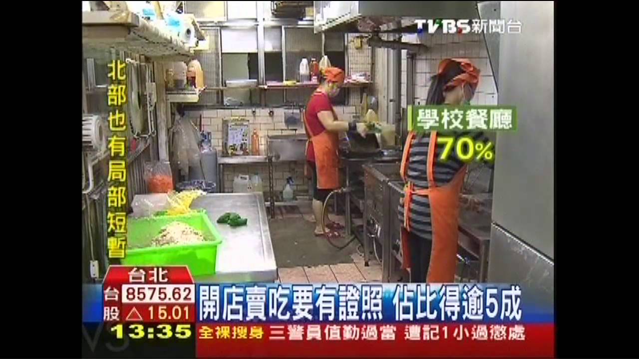 開店賣吃要有證照 佔比得逾5成