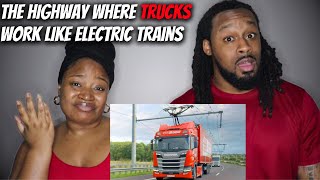 🇩🇪 HOW WILL THIS WORK? Americans React The Highway Where Trucks Work Like Electric Trains