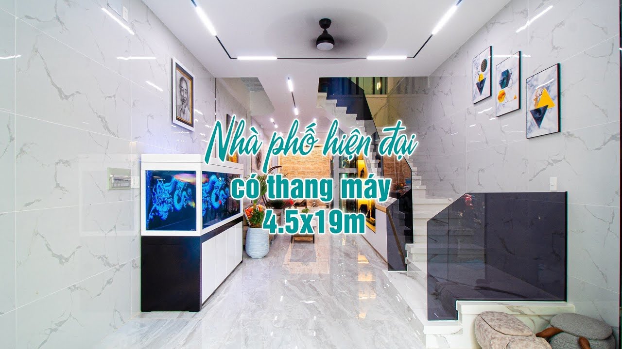 MẪU NHÀ ĐẸP 4.5x19m | NHÀ PHỐ 4 TẦNG HIỆN ĐẠI CÓ THANG MÁY