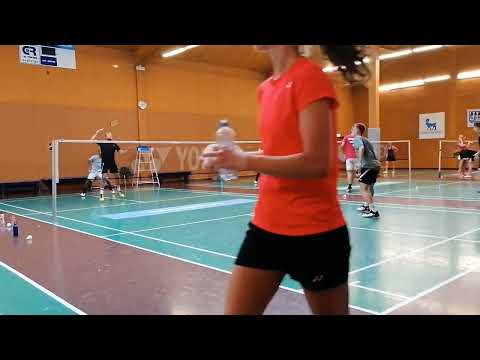 Semi pros play mens double at Copenhagen pay and play badminton court