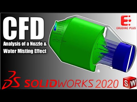 CFD Flow Simulation through a Nozzle and Water Misting Effect using SolidWorks 2022