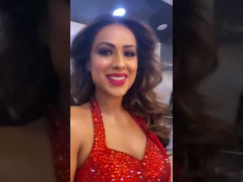 Nia sharma  getting ready before the stage for ITA 2022