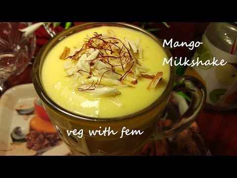 Mango Milkshake Recipe || मैंगो मिल्क शेक || How To Make Mango Milkshake At Home by Veg With Fem