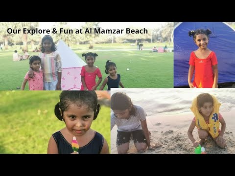 Rayna & Raylene fun explore in Al Mamzar Beach Park l kids play area l BBQ area l family visit place